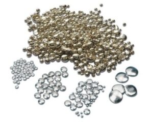Meniscos, pastillas gránulos y conos Pastillas y gránulos Plata pura